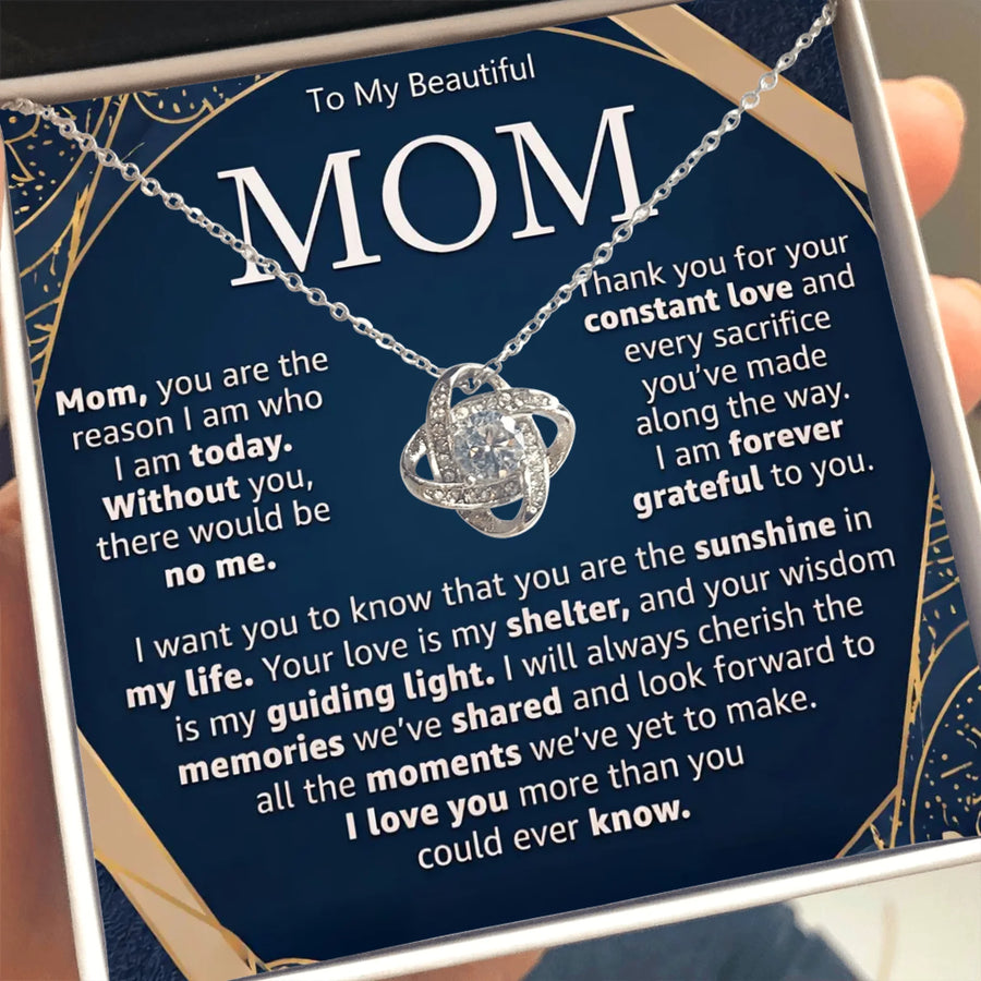 To My Beautiful Mom - Love Knot Necklace