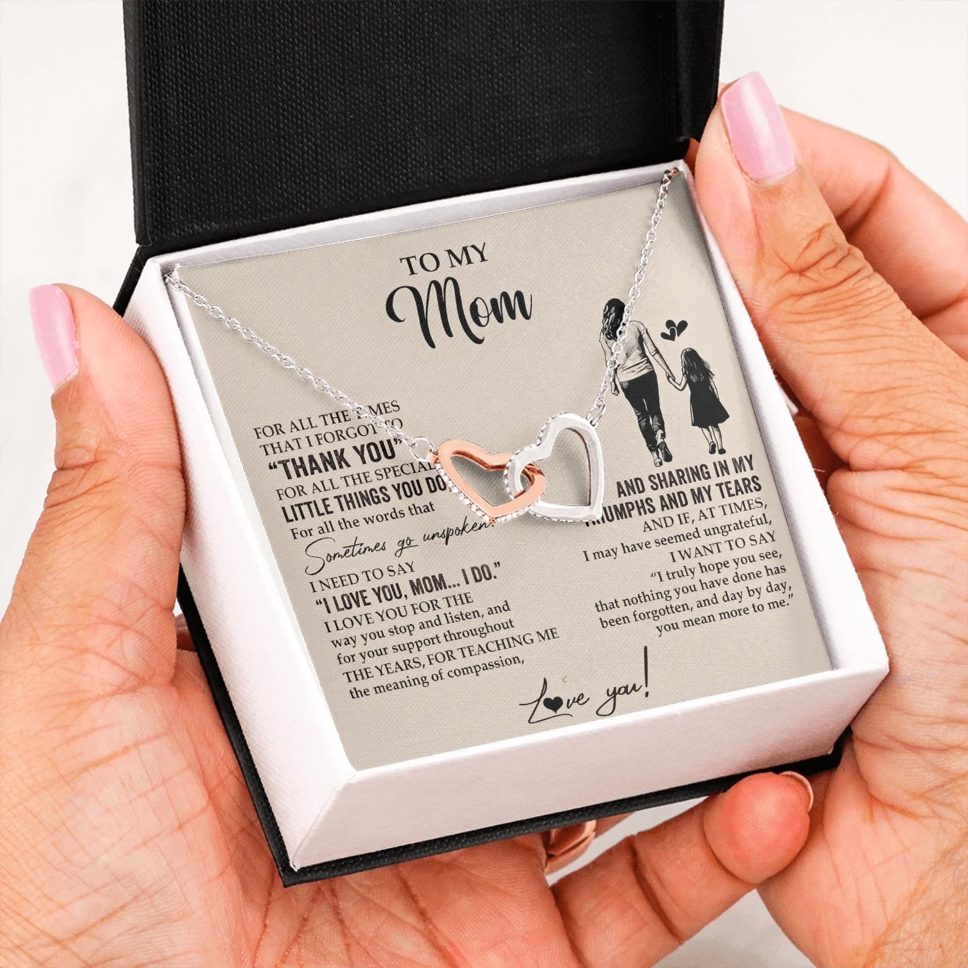 Interlocking Hearts Message Card in Hand