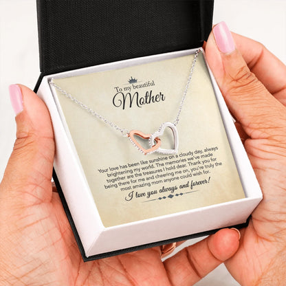 Interlocking Hearts Message Card in Hand