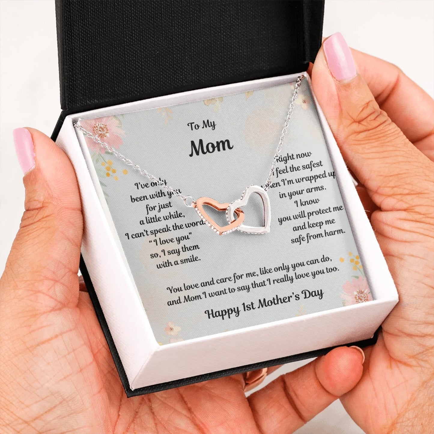 Interlocking Hearts Message Card in Hand