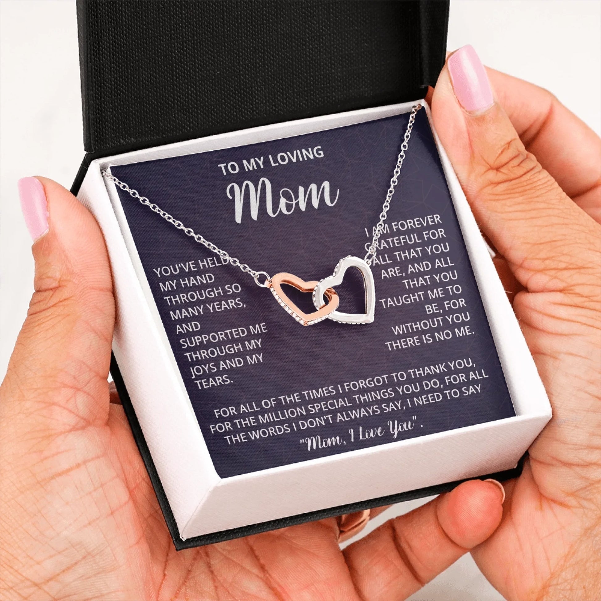 Interlocking Hearts Message Card in Hand