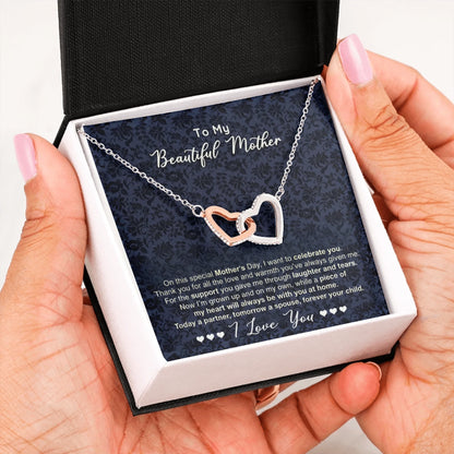 Interlocking Hearts Message Card in Hand
