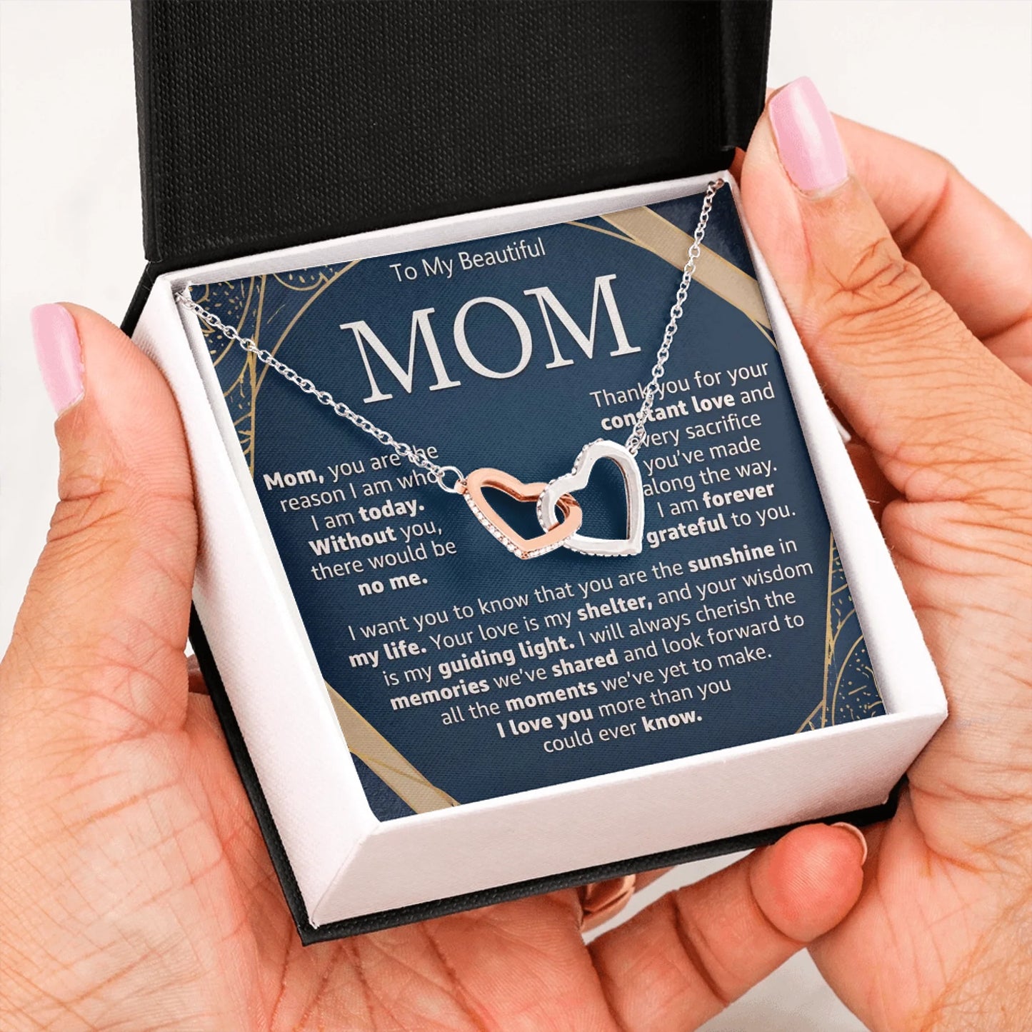 Interlocking Hearts Message Card in Hand