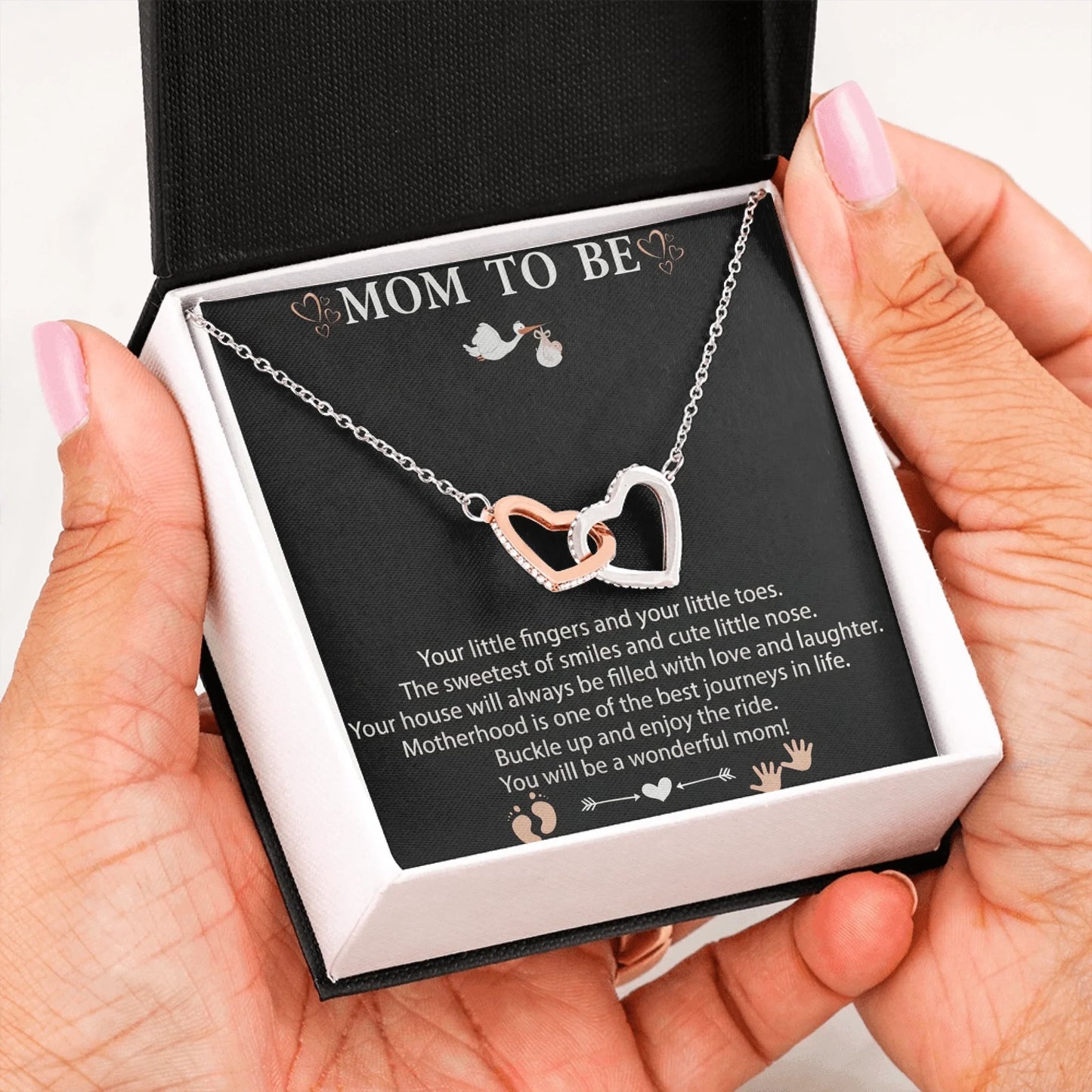 Interlocking Hearts Message Card in Hand