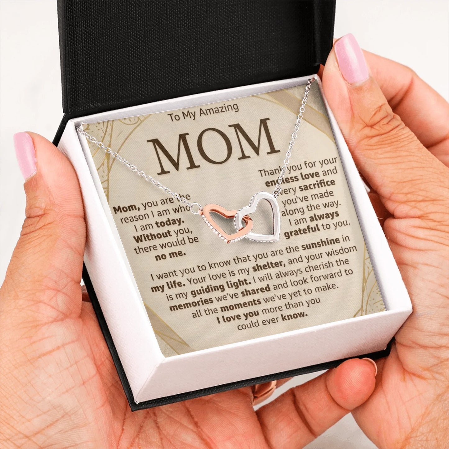 Interlocking Hearts Message Card in Hand