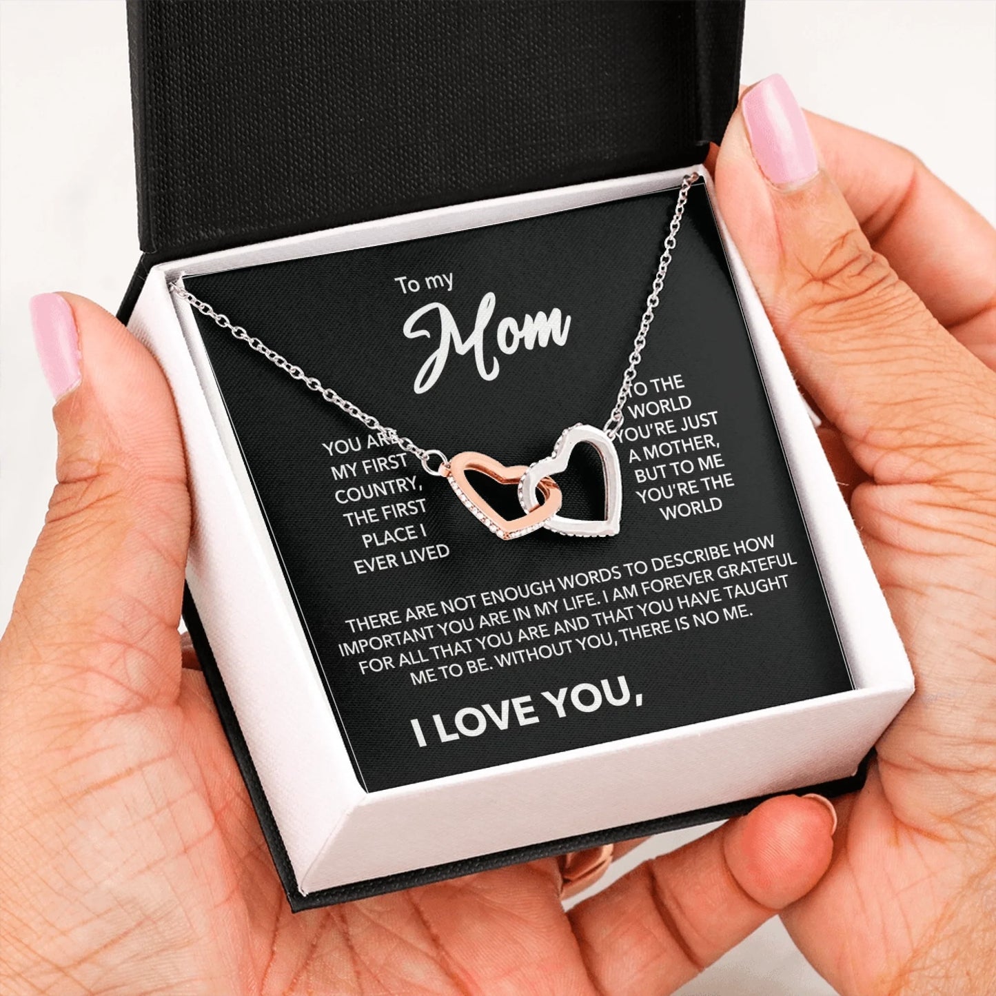 Interlocking Hearts Message Card in Hand