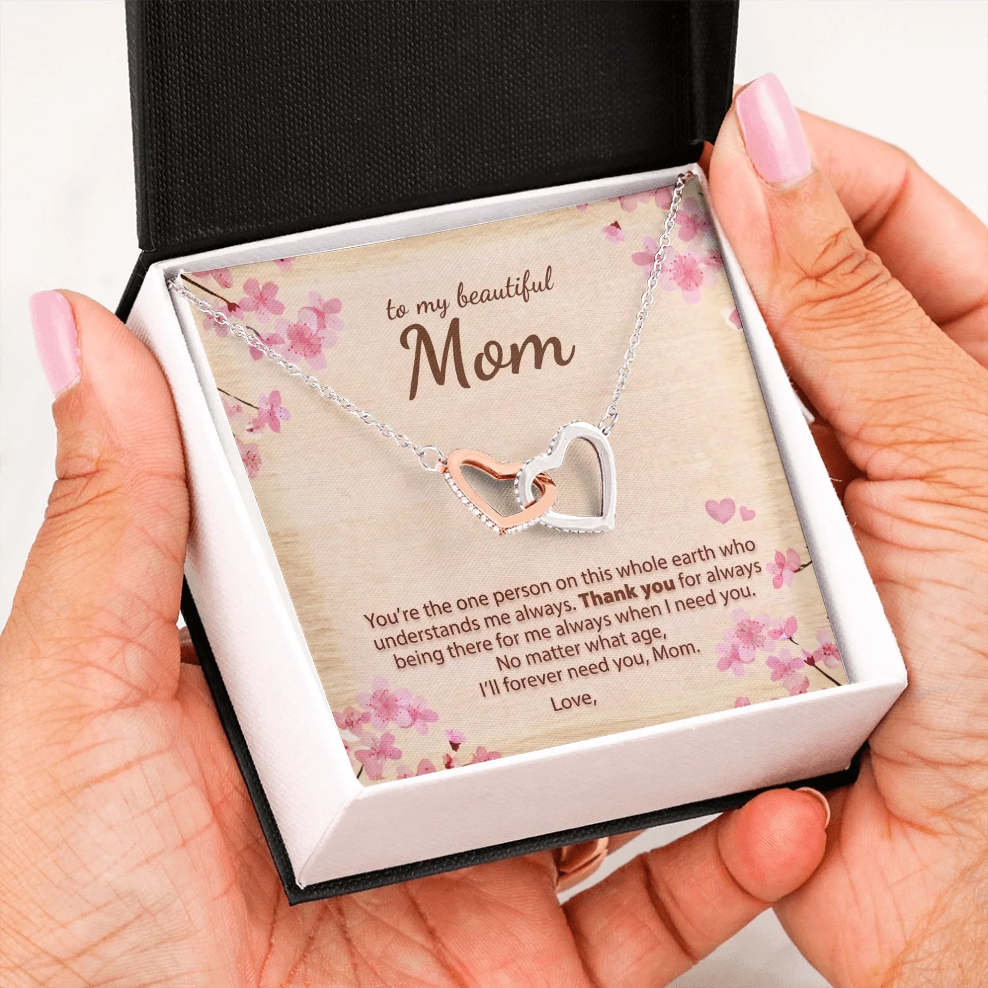 Interlocking Hearts Message Card in Hand