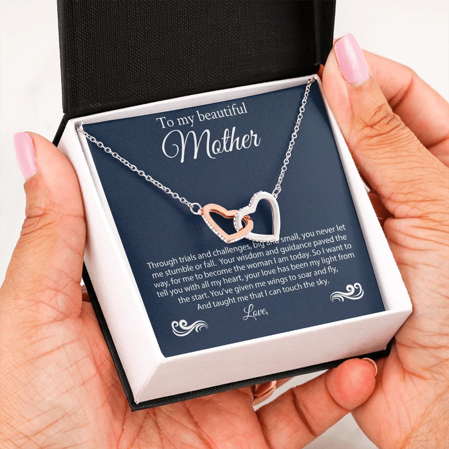 Interlocking Hearts Message Card in Hand