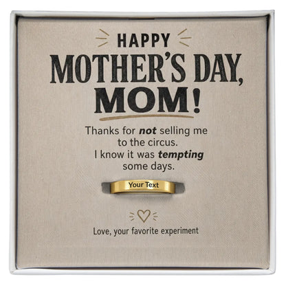 Mother's Day Engraved Ring with Message Card (Free Gift Box)