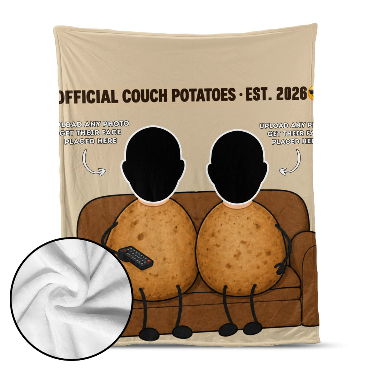 "Official Couch Potatoes · Est. [Year]" with Custom Names & Photos