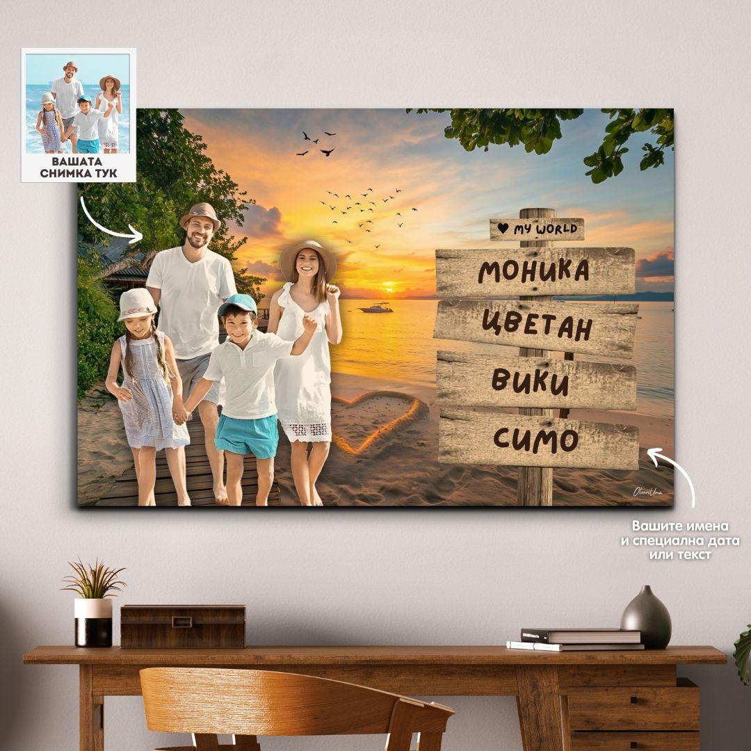 Personalized Canvas Print "Love" | For 2–6 Names