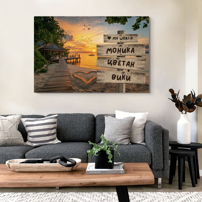 Personalized Canvas Print "Love" | For 2–6 Names